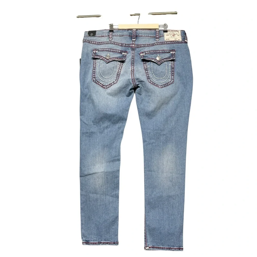 True Religion Rocco‎ Jeans Mens 44 Blue Tycoon Medium Wash Flap Super T 106275
